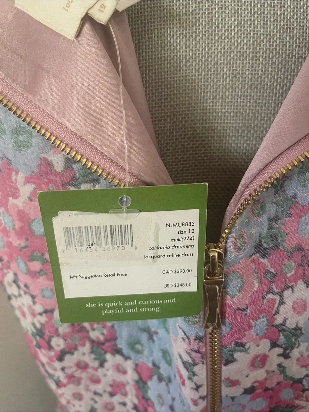 Kate Spade New York California Dreaming Jacquard A-Line Dress Size 12 NWT